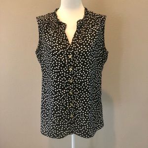 NWOT Jones New York Black & White Polka Dot Button Up Shirt - Size: Small